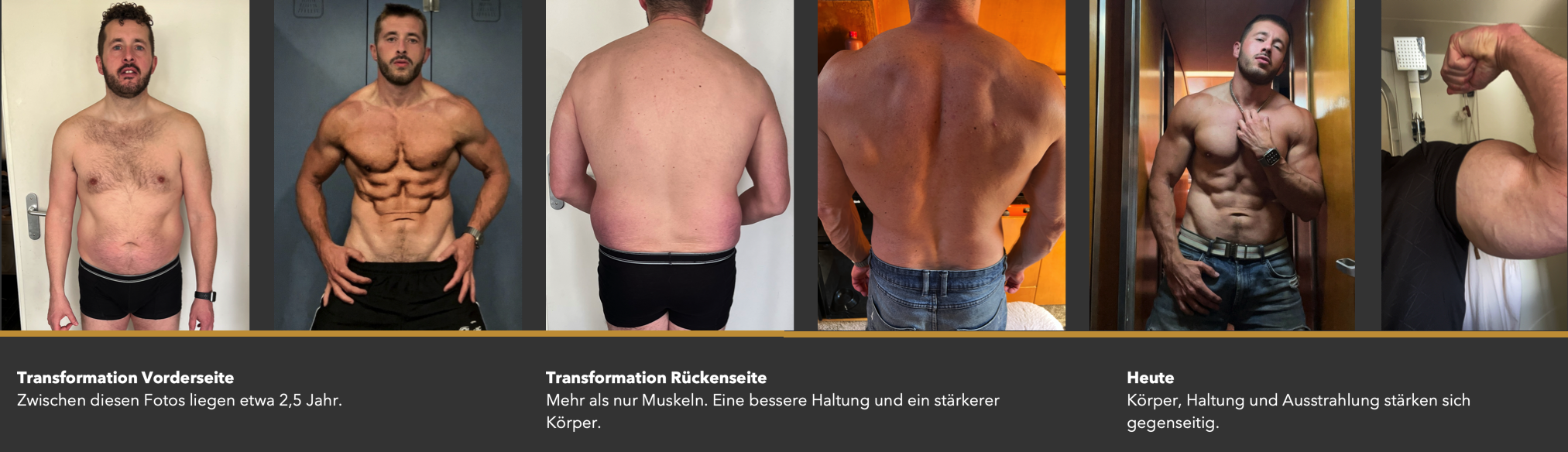 Before and after transformation of a Frank Personal Training client