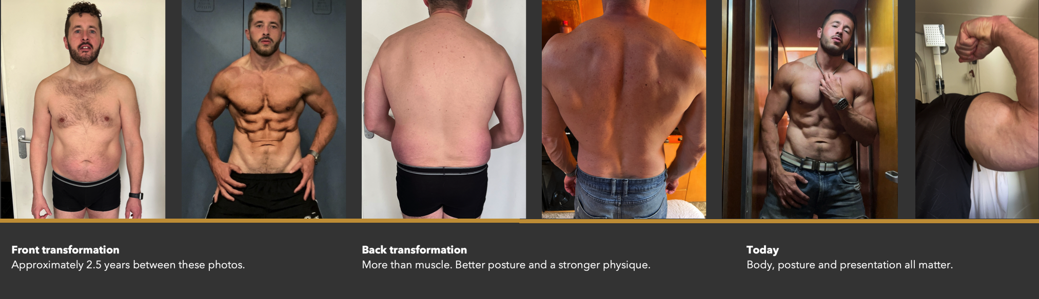 Before and after transformation of a Frank Personal Training client