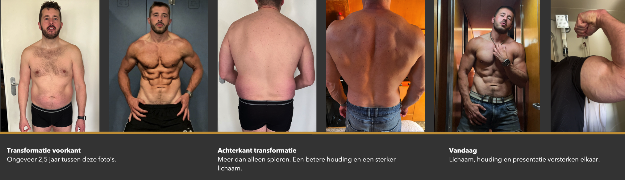 Voor en na transformatie van een cliënt van Frank Personal Training